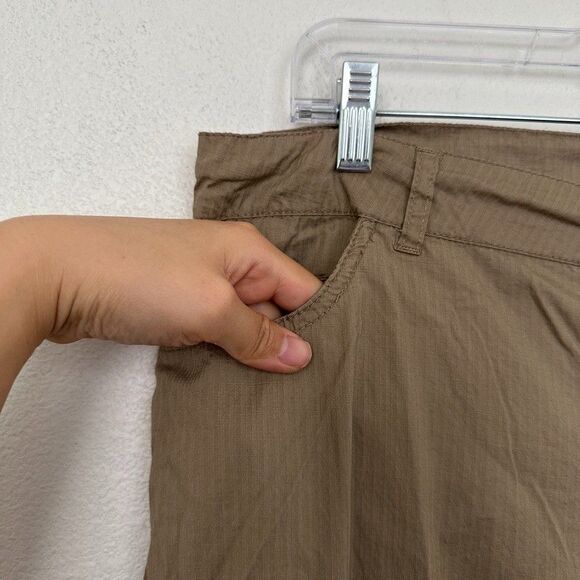 XCVI Capri Pants Rolled Cuff Beige Khaki Cotton Lightweight Tapered Women's XL - Picture 3 of 8